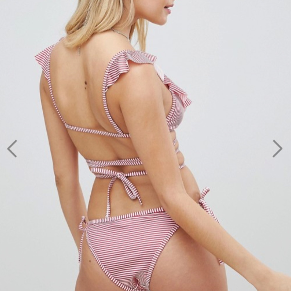 PrettyLittleThing Striped Bikini Top and Bottom - Picture 4 of 4